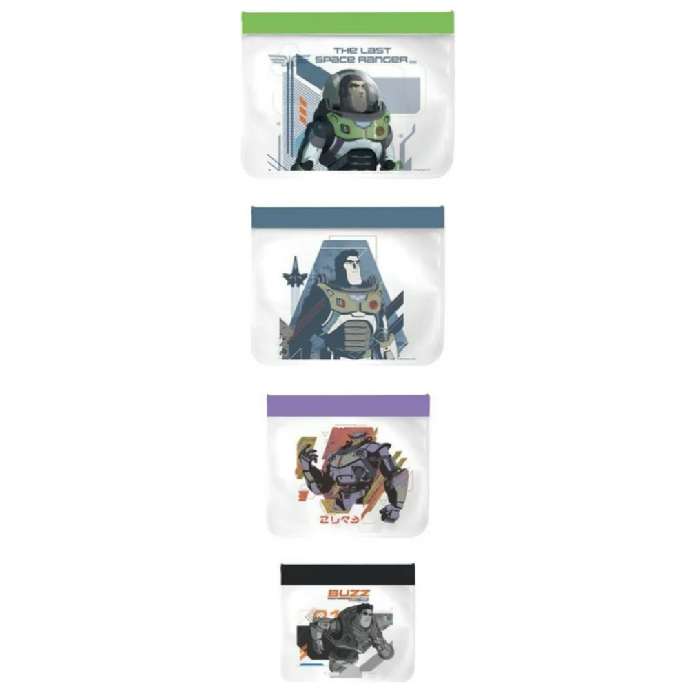 Disney Pixar Buzz Lightyear 4 Pack Reusable Snack Bags, New With Tag